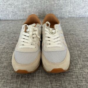 J Crew White and Tan Sneakers